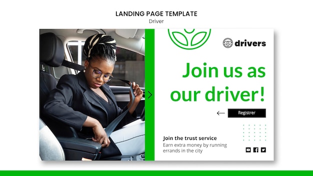 Kostenlose PSD treiber-landingpage