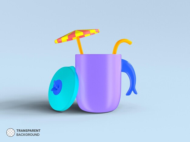 Kostenlose PSD trinkbecher-symbol isoliert 3d-render-illustration