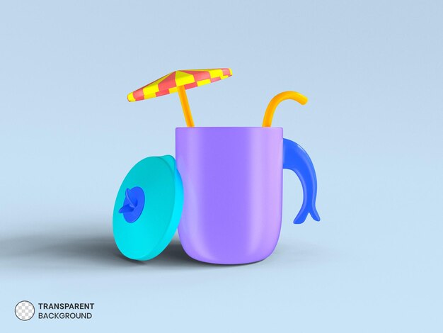 Trinkbecher-symbol isoliert 3d-render-illustration