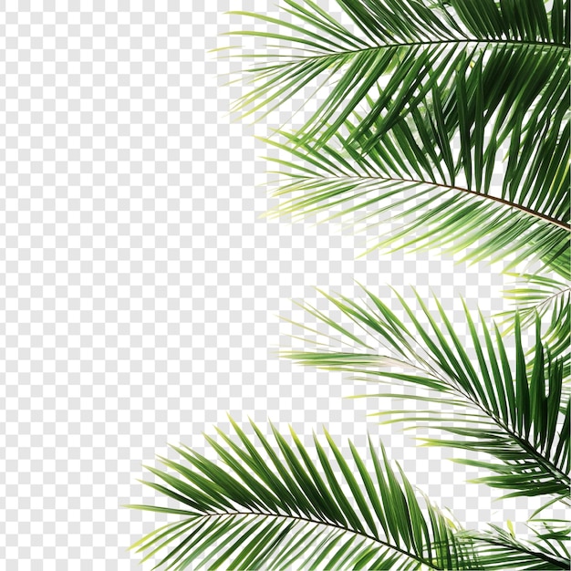 Tropische Palmenblätter auf weißem Hintergrund