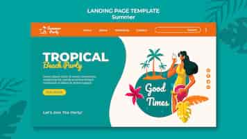 Kostenlose PSD tropische sommerfest-landingpage