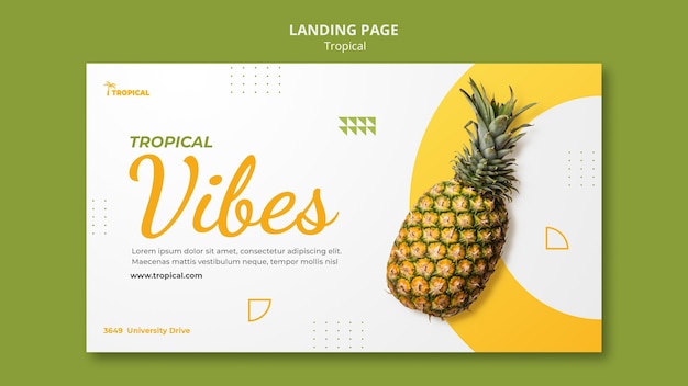 Tropische Stimmung Landing Page mit Ananas