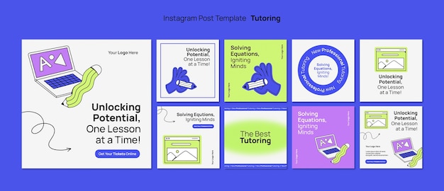 Kostenlose PSD tutoring-dienst-instagram-posts