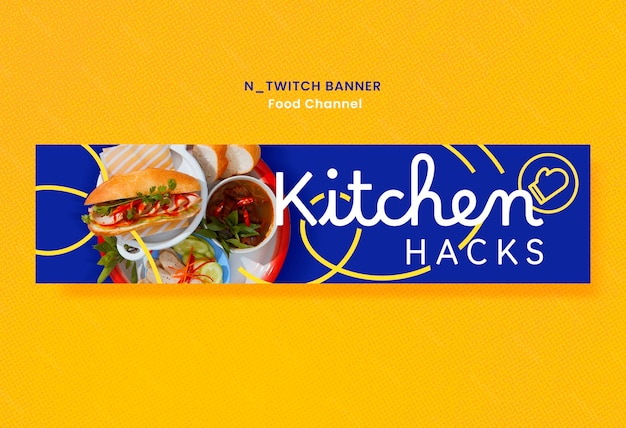 Kostenlose PSD twitch-banner des food-kanals