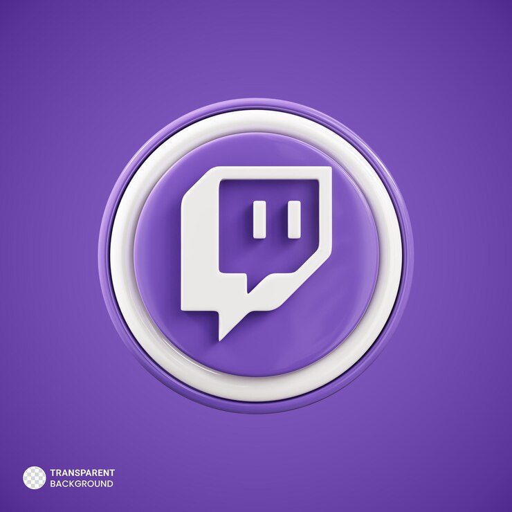 Kostenlose PSD twitch-social-media-symbol isoliert