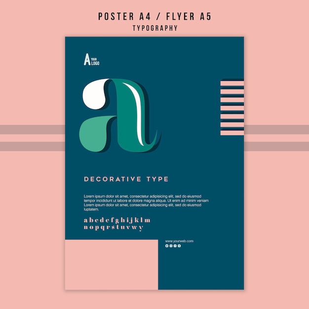 Kostenlose PSD typografie flyer vorlage