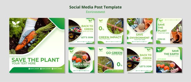 Umwelt recyceln und Social Media Post wiederverwenden