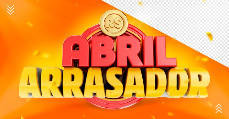 Kostenlose PSD unbesiegbares april-logo april-ermäßigungen in brasilien werbeangebote von april