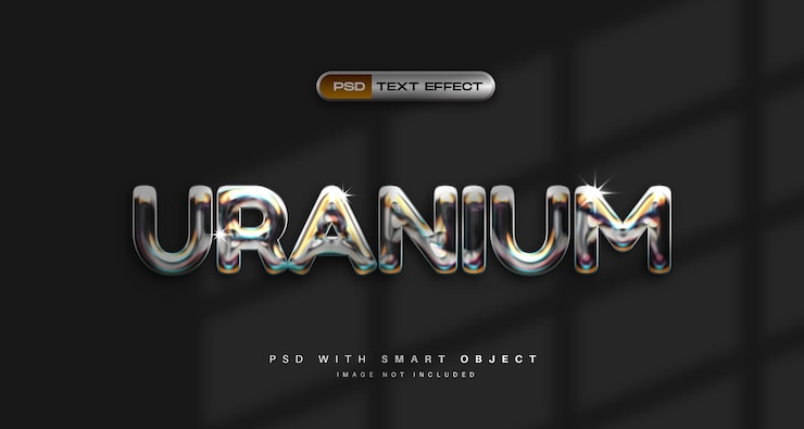 Uran-metallischer Texteffekt