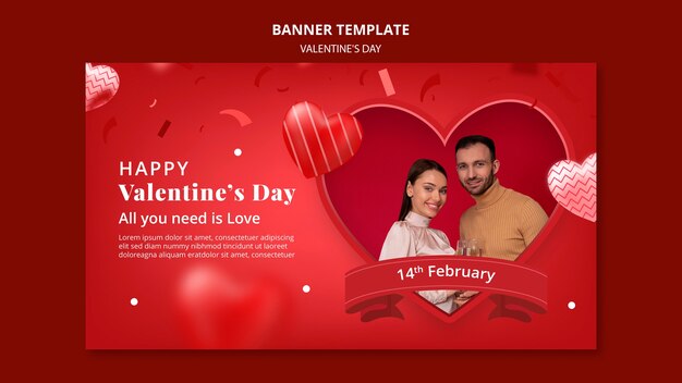 Valentinstag-Designvorlage mit Farbverlauf