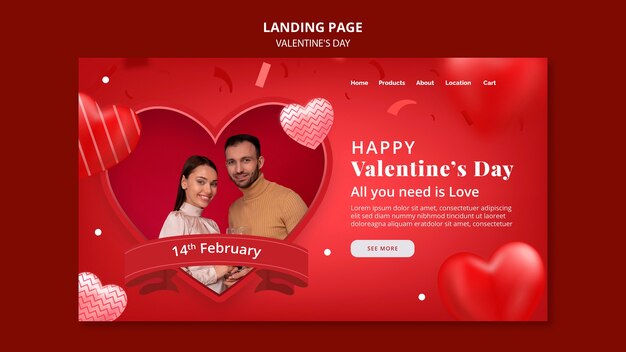 Valentinstag-Designvorlage mit Farbverlauf
