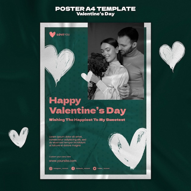 Kostenlose PSD valentinstag feier a4 poster