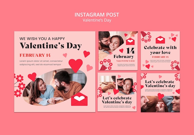 Kostenlose PSD valentinstag feier instagram beiträge