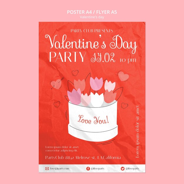 Valentinstag Feier Poster Vorlage