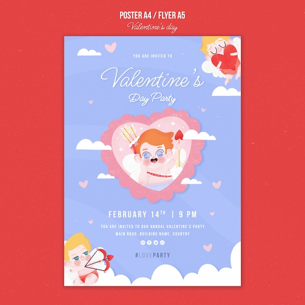 Valentinstag Feier Poster Vorlage