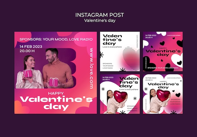 Kostenlose PSD valentinstag instagram beiträge