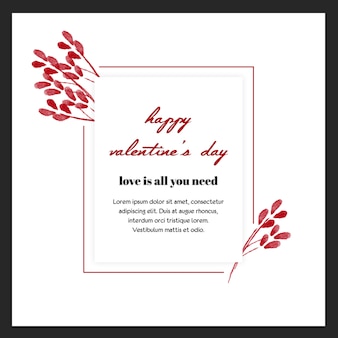 Valentinstag instagram post template und banner vorlage