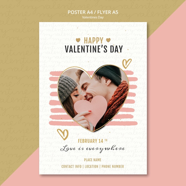 Kostenlose PSD valentinstag-konzeptplakat