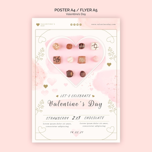 Kostenlose PSD valentinstag poster vorlage