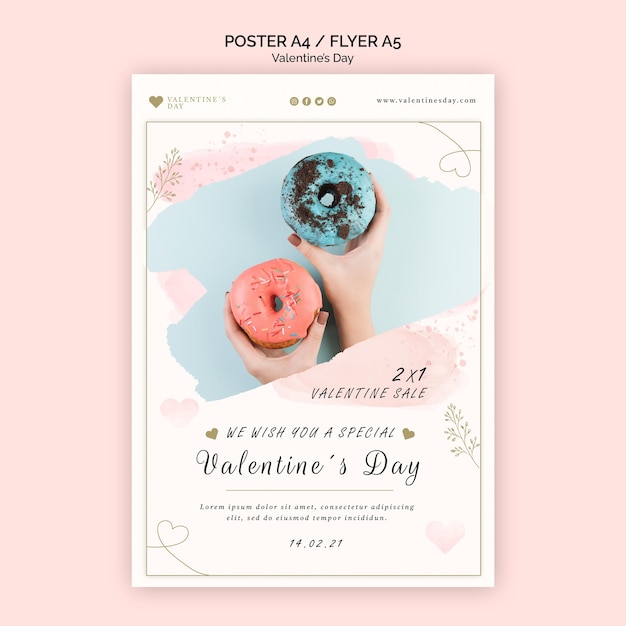 Kostenlose PSD valentinstag poster vorlage