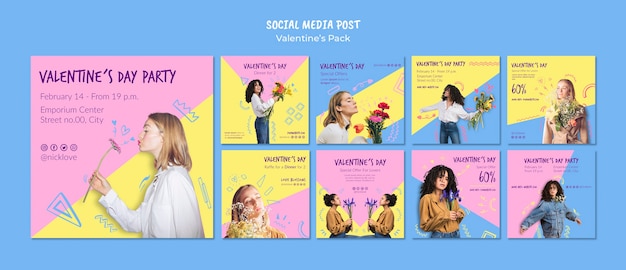 Valentinstag social media beitragsvorlage
