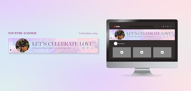 Kostenlose PSD valentinstagfeier youtube-banner