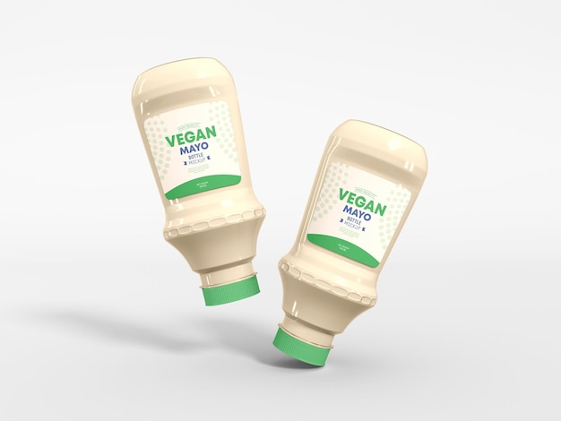 Veganes mayo-glasflaschen-verpackungsmodell