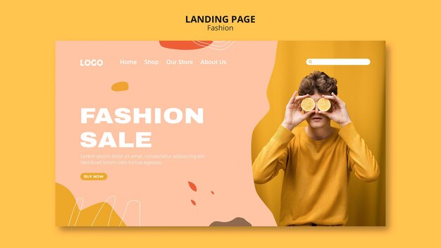 Verkauf männliche Mode Landingpage Vorlage