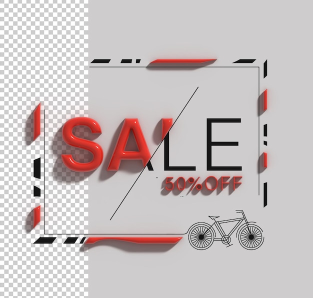 Verkauf rabatt 50 rabatt auf banner 3d-schriftzug transparentes psd-schriftdesign