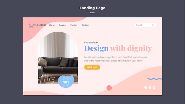 Kostenlose PSD verkaufsvorlage für flaches design der zielseite