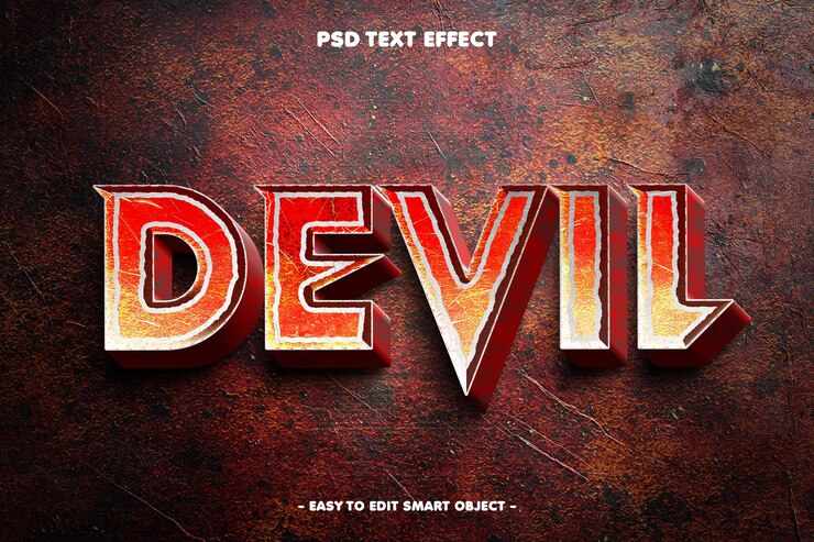 Kostenlose PSD verrosteter teufel-texteffekt