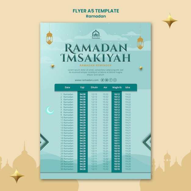 Kostenlose PSD vertikale flyer-vorlage für ramadan-feier