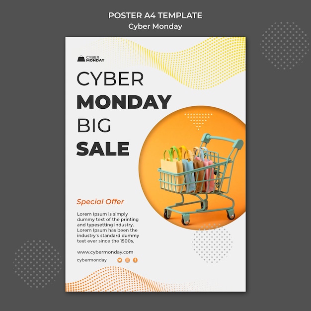 Vertikale plakatvorlage für cyber monday