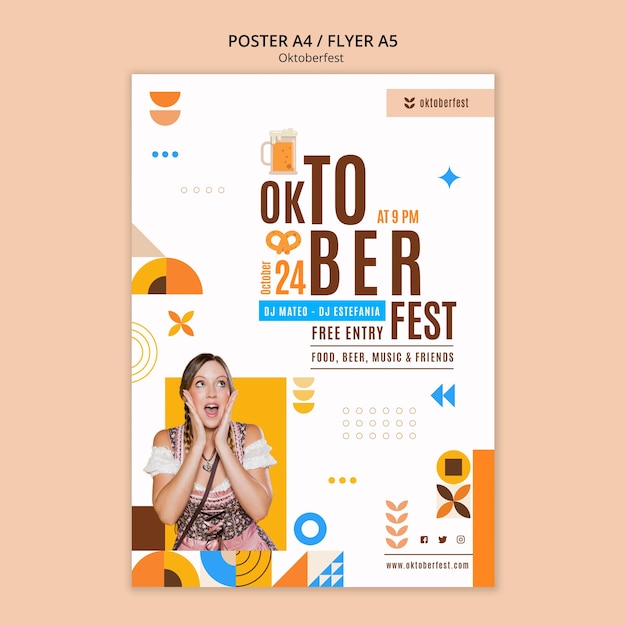 Vertikale Plakatvorlage für das Oktoberfest