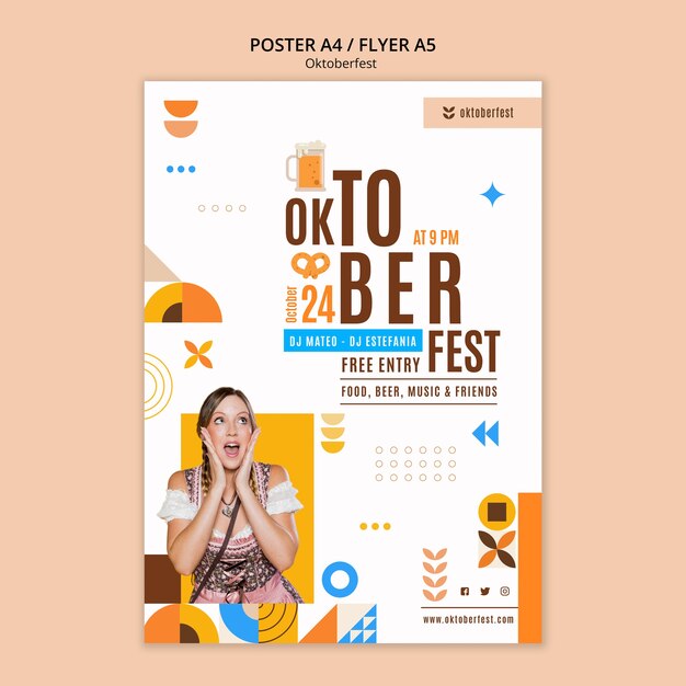 Vertikale Plakatvorlage für das Oktoberfest