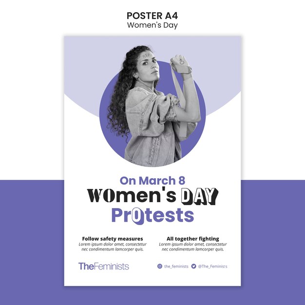 Vertikale Plakatvorlage für den Internationalen Frauentag