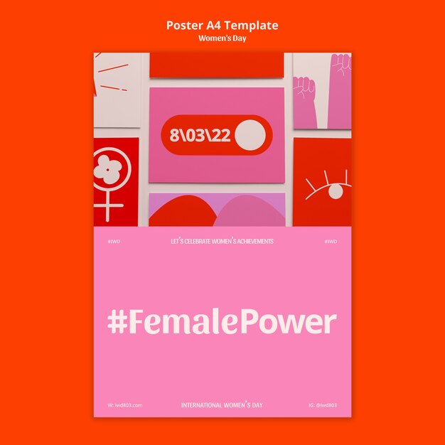 Vertikale Plakatvorlage für den internationalen Frauentag