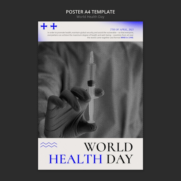 Vertikale Plakatvorlage für die Feier des Weltgesundheitstages