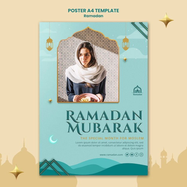 Vertikale Plakatvorlage für Ramadan-Feier