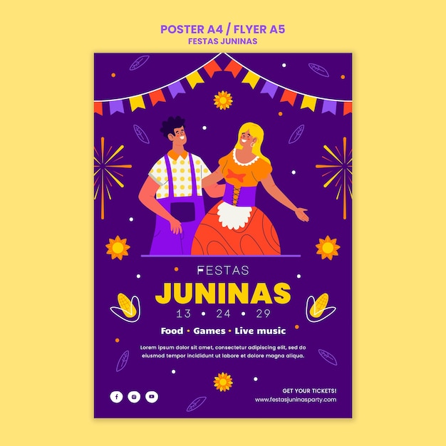 Vertikale plakatvorlage von festas juninas