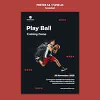 Kostenlose PSD vertikales plakat für basketball-trainingslager