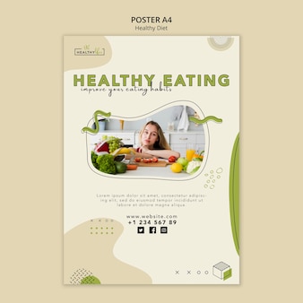 Vertikales plakat für gesunde ernährung
