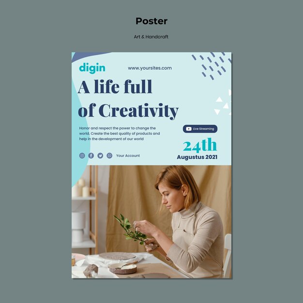 Vertikales Plakat für Kunst und Handwerk