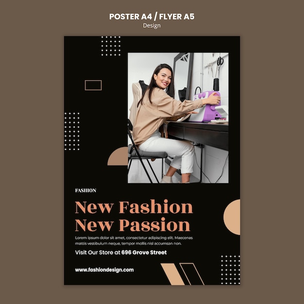 Vertikales Plakat für Modedesigner