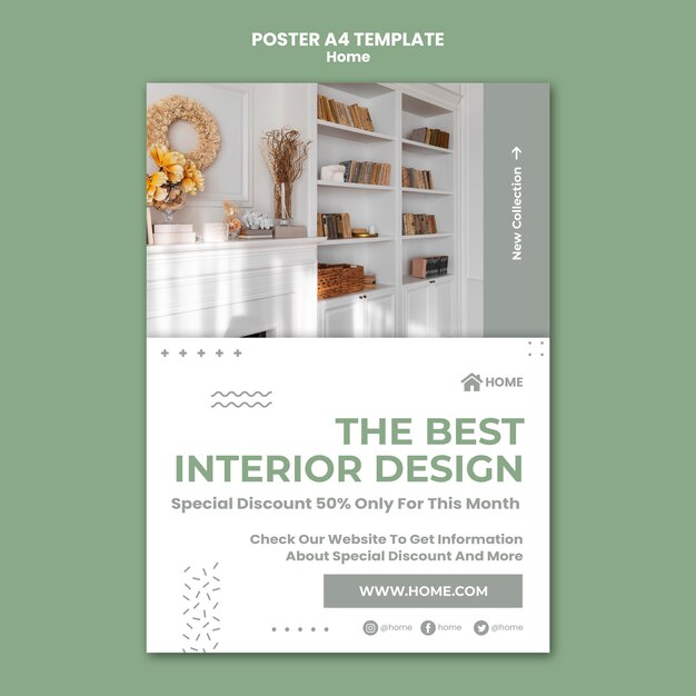 Vertikales Plakat für neues Hauptinnendesign