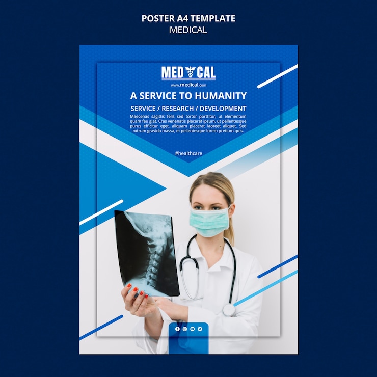 Kostenlose PSD vertikales poster für die coronavirus-impfung