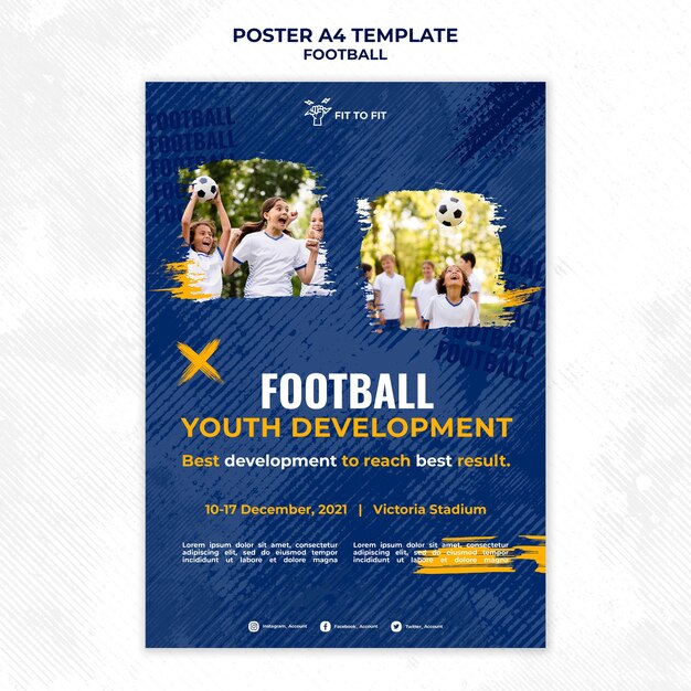 Vertikales Poster für Kinderfußballtraining