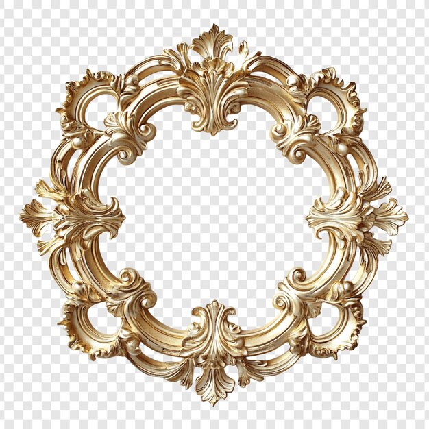 Verzierter goldener Kreisrahmen Ein vergoldetes Meisterwerk des barocken Designs