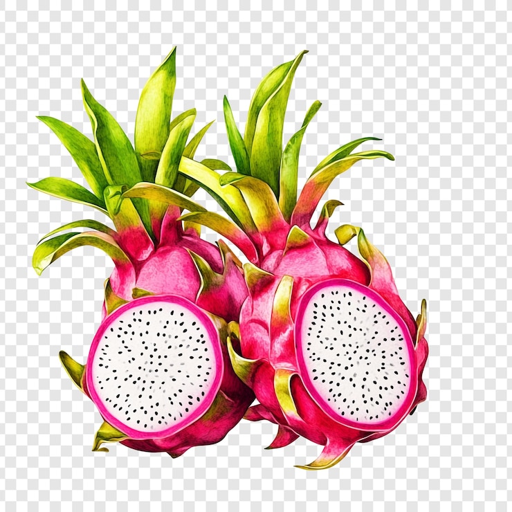 Kostenlose PSD vibrant dragon fruit duo eine aquarell-lust
