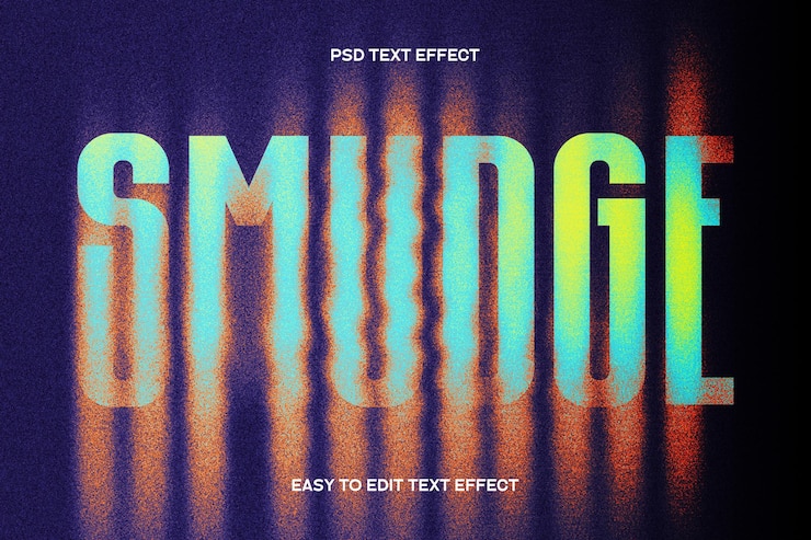 Kostenlose PSD vibrant smudge gradient text effect